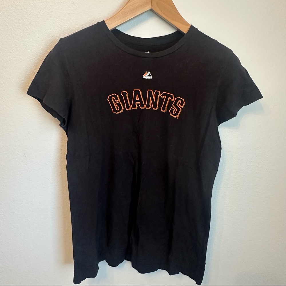 Majestic MLB San Francisco Giants Matt Cain #18 Black Team T-Shirt